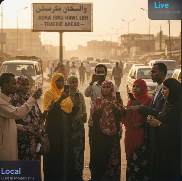 Mogadishu street traffic and community reporting